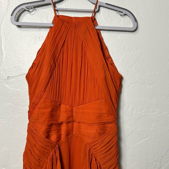 ASOS DESIGN Bridesmaid pinny maxi dress with ruched bodice rust - Picture 5 of 6